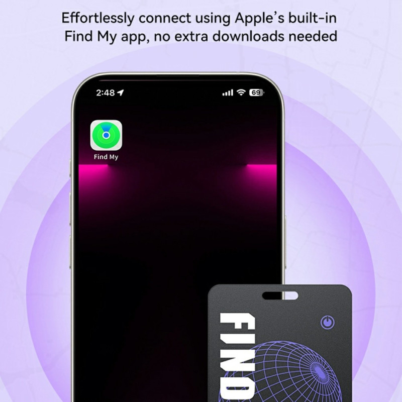 Tag Smart Global Positioning Tracker Card Style Anti-Loss Locator IP68 Vandtæt