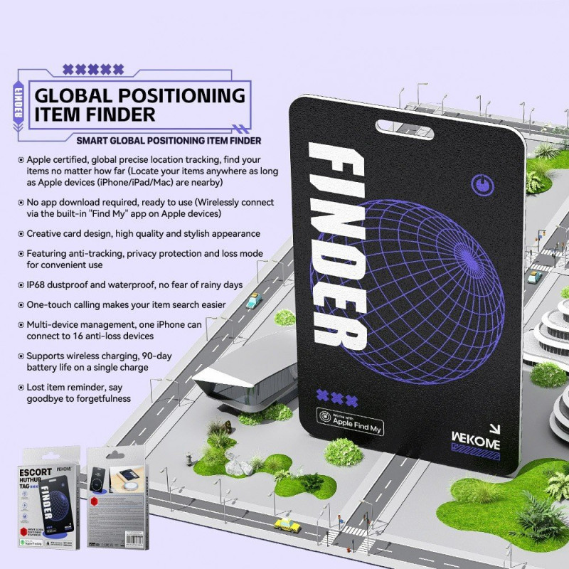 Tag Smart Global Positioning Tracker Card Style Anti-Loss Locator IP68 Waterproof