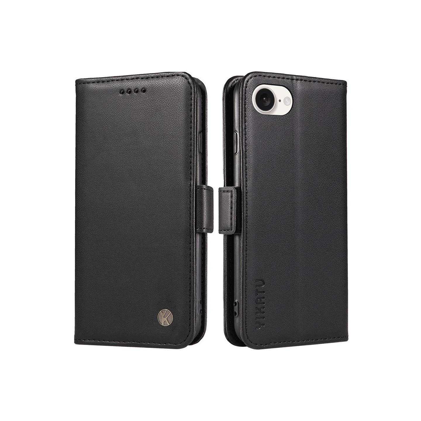 YIKATU læder pung-etui til iPhone 17e / 16e - Sort