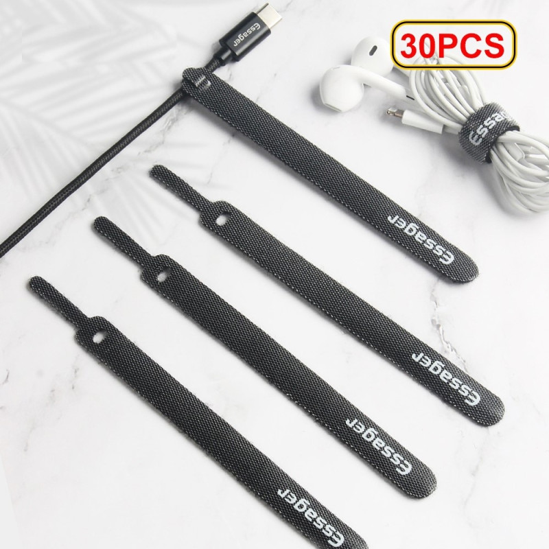 30 kpl Data Cable Organizer Johdon viimeistely Wrap Tie Wire Kaapelin hallinta