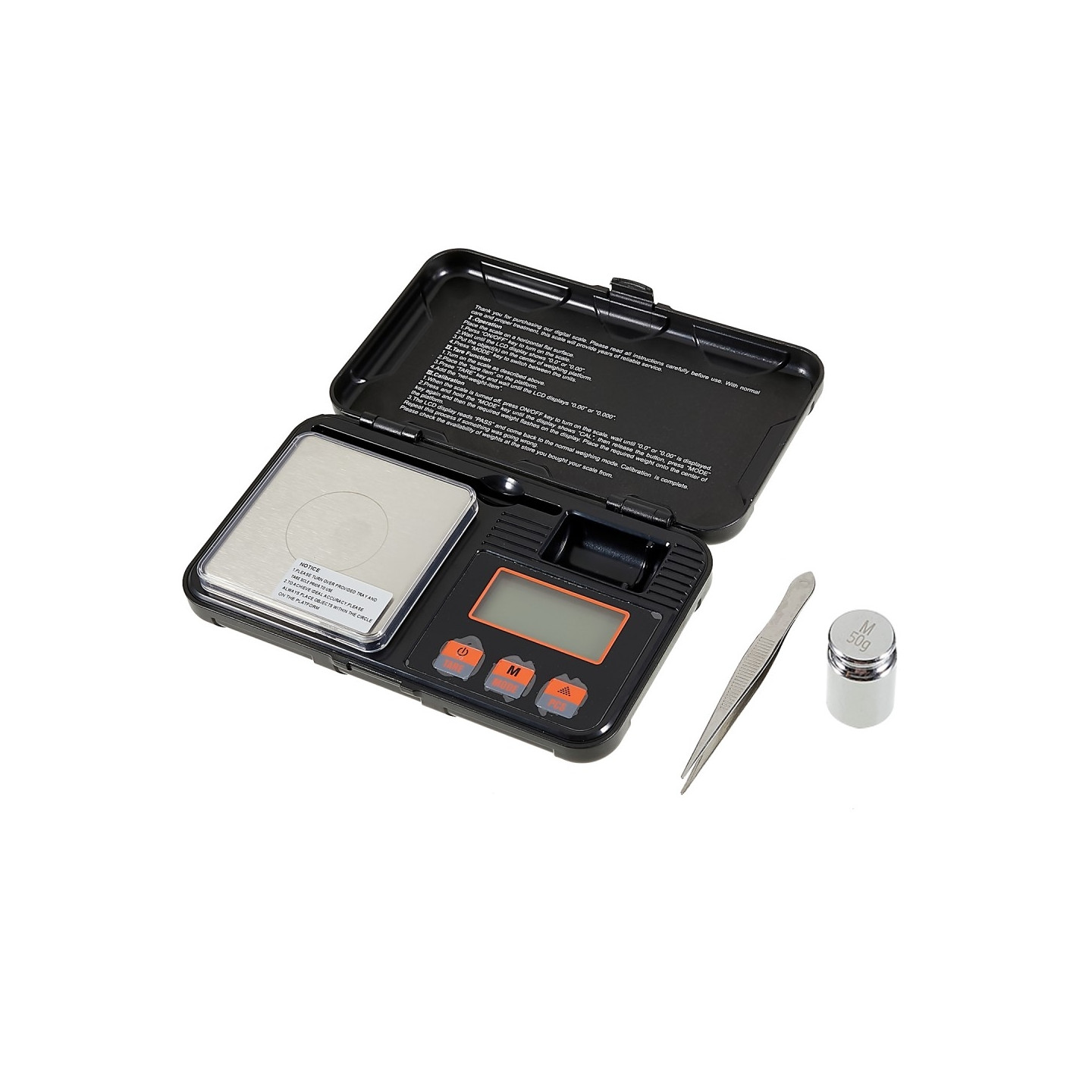 50g/0.001g Digital Scale Calibration Weight Tweezers