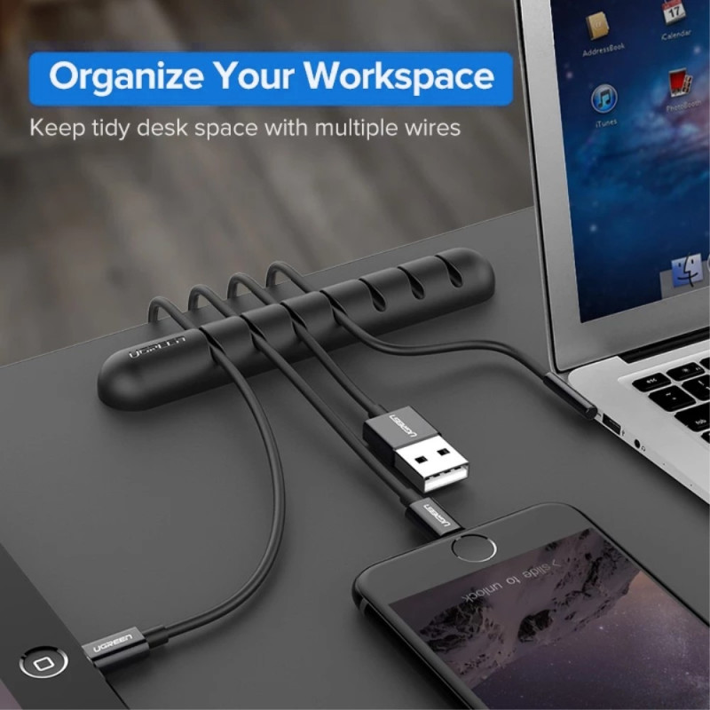 2pcs 7 Slots Self-Adhesive Cable Management Organize Your Cables Cord Holder