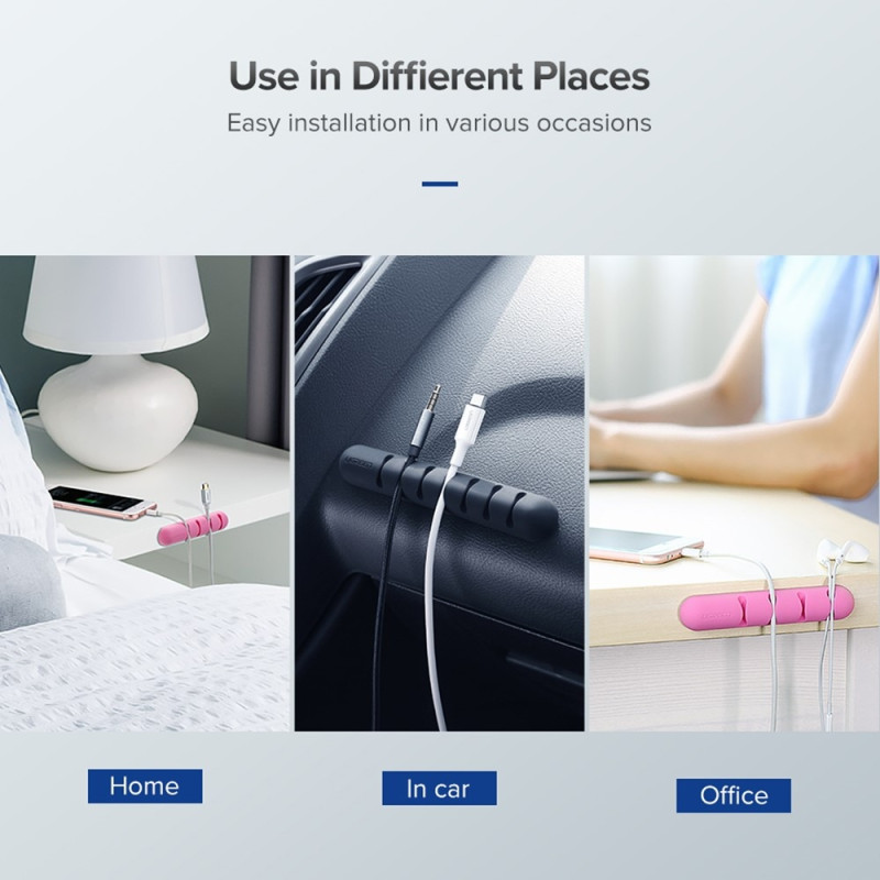 2st 7 spår Självhäftande Kabelhantering Organisera dina kablar Sladdhållare