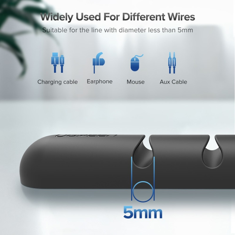 2pcs 4 Slots Self-Adhesive Cable Management Organize Your Cables Cord Holder