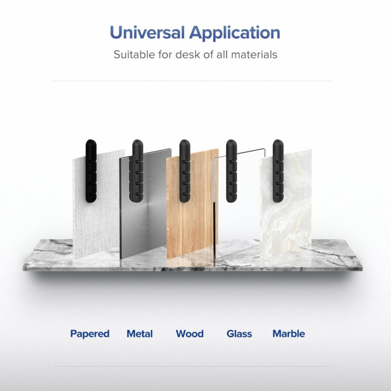 2pcs 4 Slots Self-Adhesive Cable Management Organize Your Cables Cord Holder