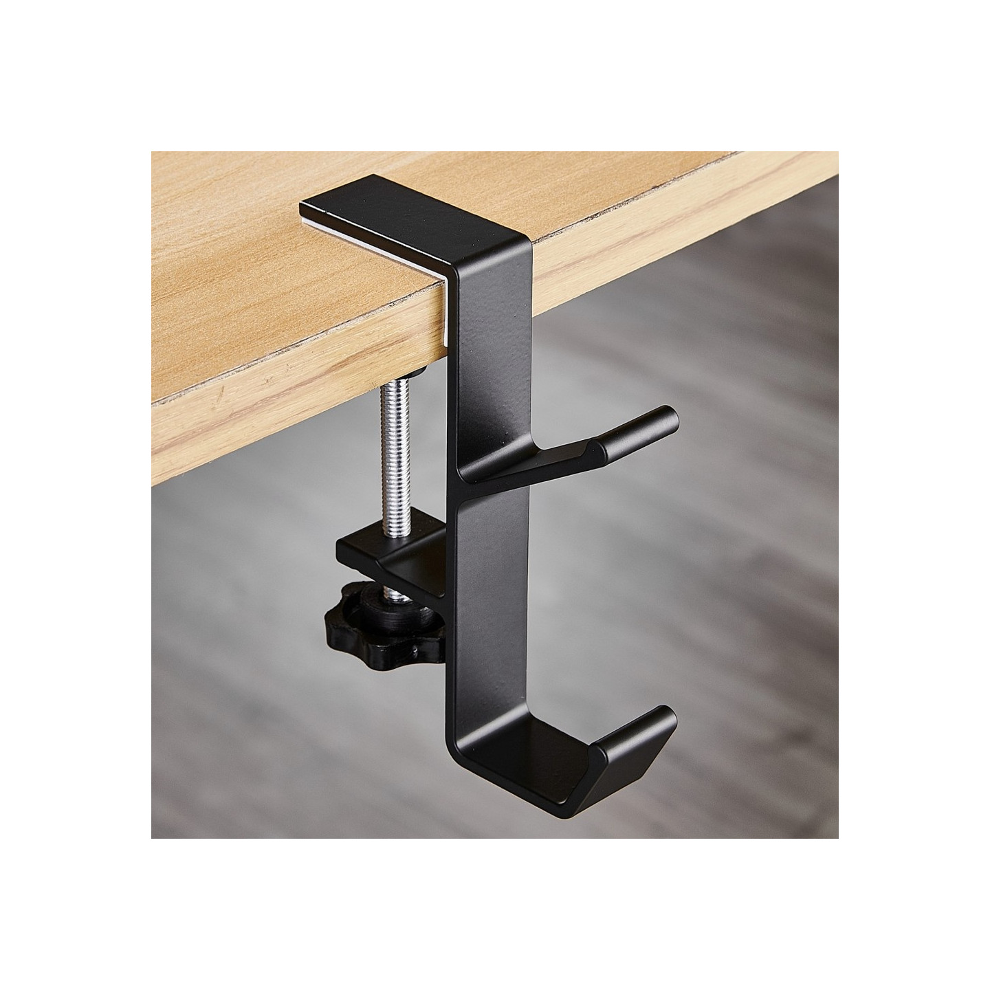 Desk Edge Hook Reppulaukku Kuulokkeiden ripustin pöydän alle Säilytys - Musta