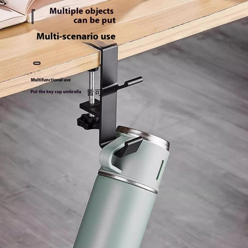 Skrivebord Edge Hook Ryggsekk Veske Hodetelefonhenger Under Bord Oppbevaring - Svart