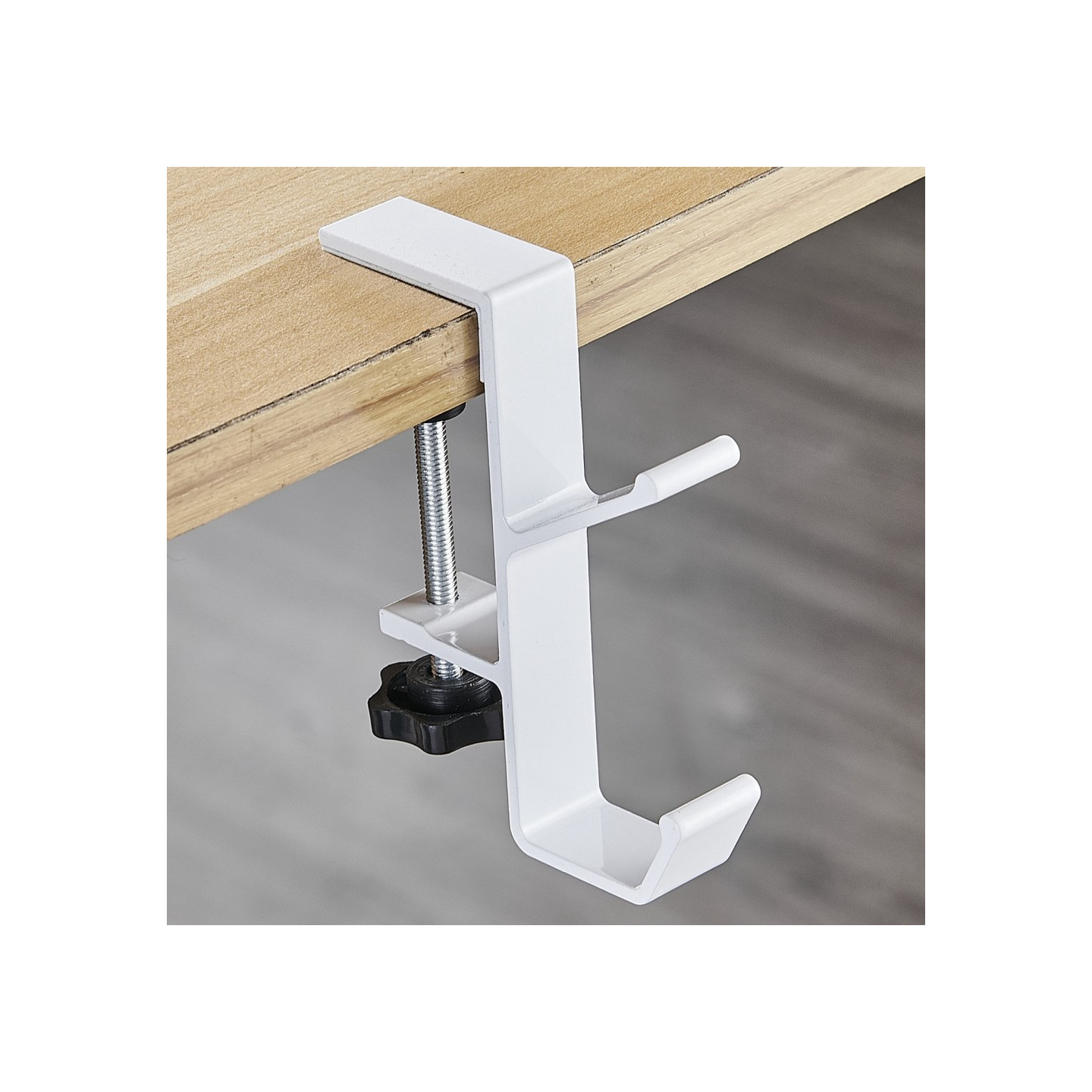 Skrivebord Edge Hook Ryggsekk Veske Hodetelefonhenger Under Bord Oppbevaring - Hvit