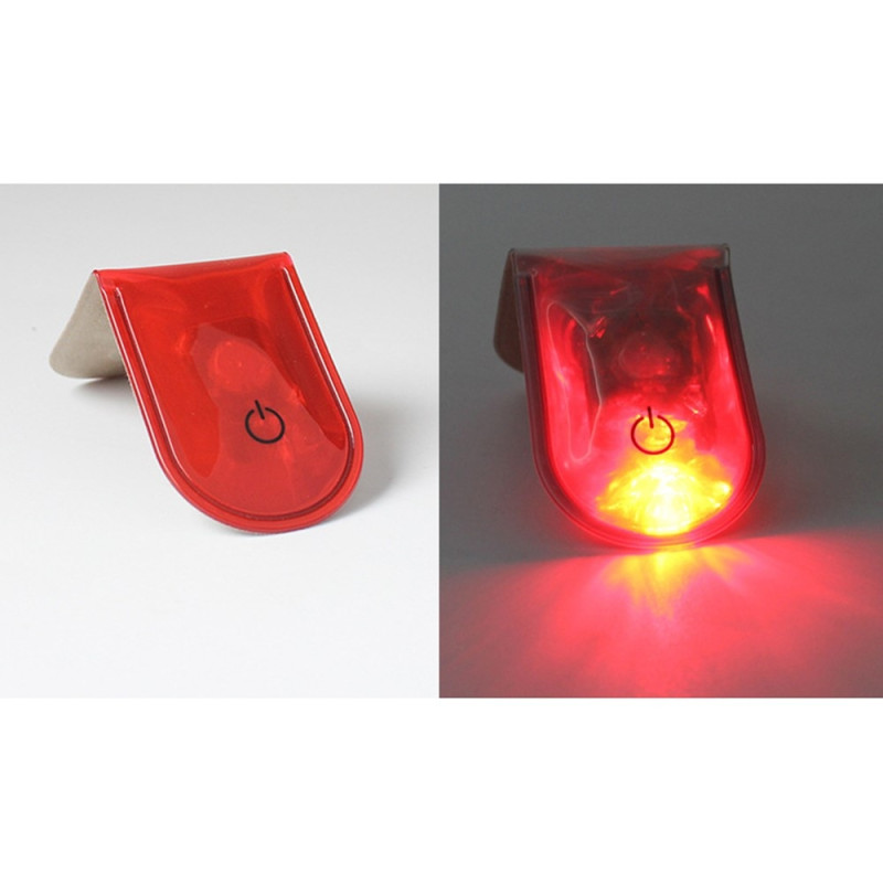 LED Ljus Magnetiskt Clips Säkerhet Löpning Natt Camping Aktiviteter - Röd
