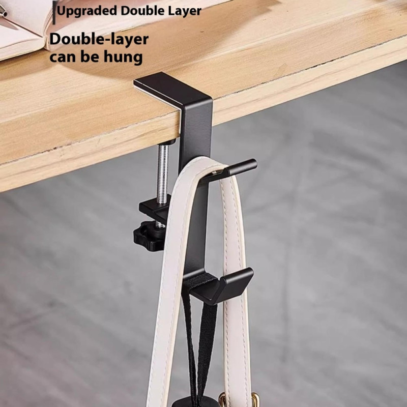 Desk Edge Hook Reppulaukku Kuulokkeiden ripustin pöydän alle Säilytys - valkoinen