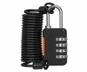 4-siffrigt bagagelås fjäderstålkabel Hänglås Stöldskydd kodlås 