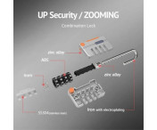 4-siffrigt bagagelås fjäderstålkabel Hänglås Stöldskydd kodlås 