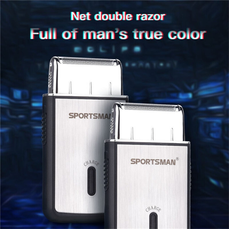 SPORTSMAN 2 i 1 mini trådløs shaver USB genopladelig elektrisk trimmer