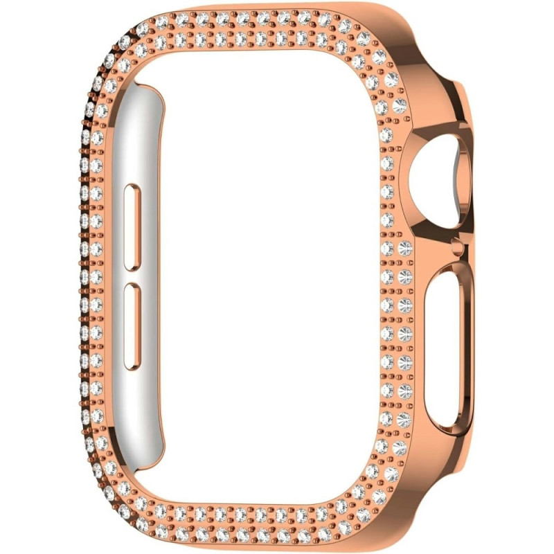 Kellosarjalle 10, 42 mm:n kotelon kansikehys Bling tekojalokivisisustus - Rose Gold