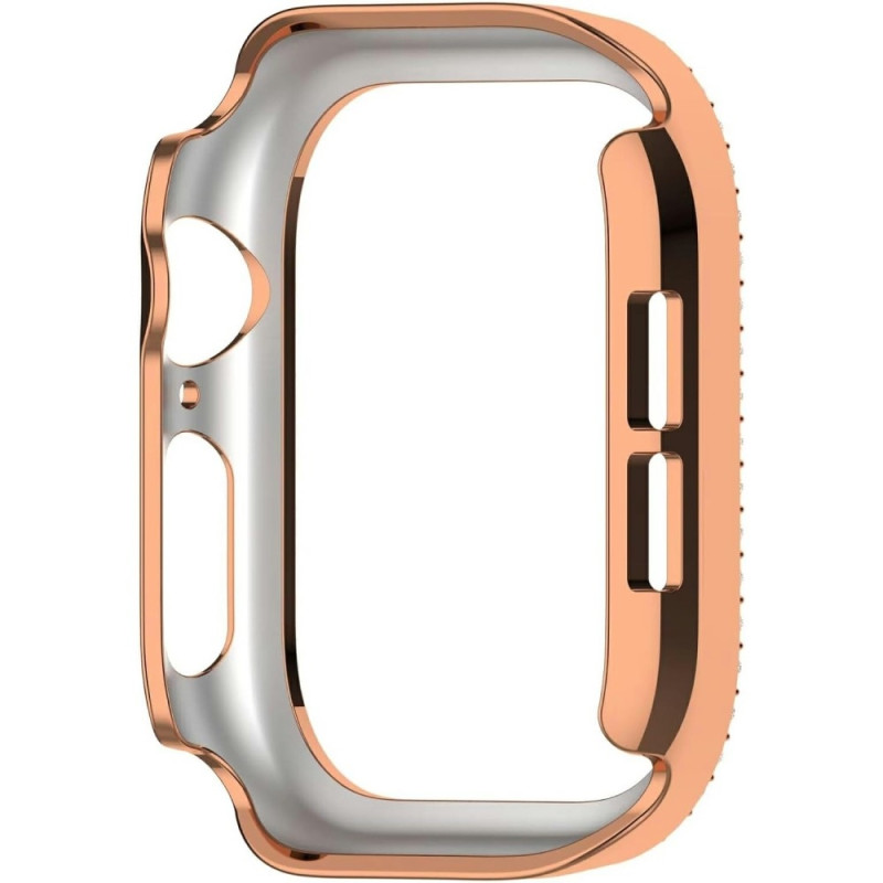 För A Watch Series 10 42mm Fodral Skal Ram Bling Rhinestone Decor - Rose Gold