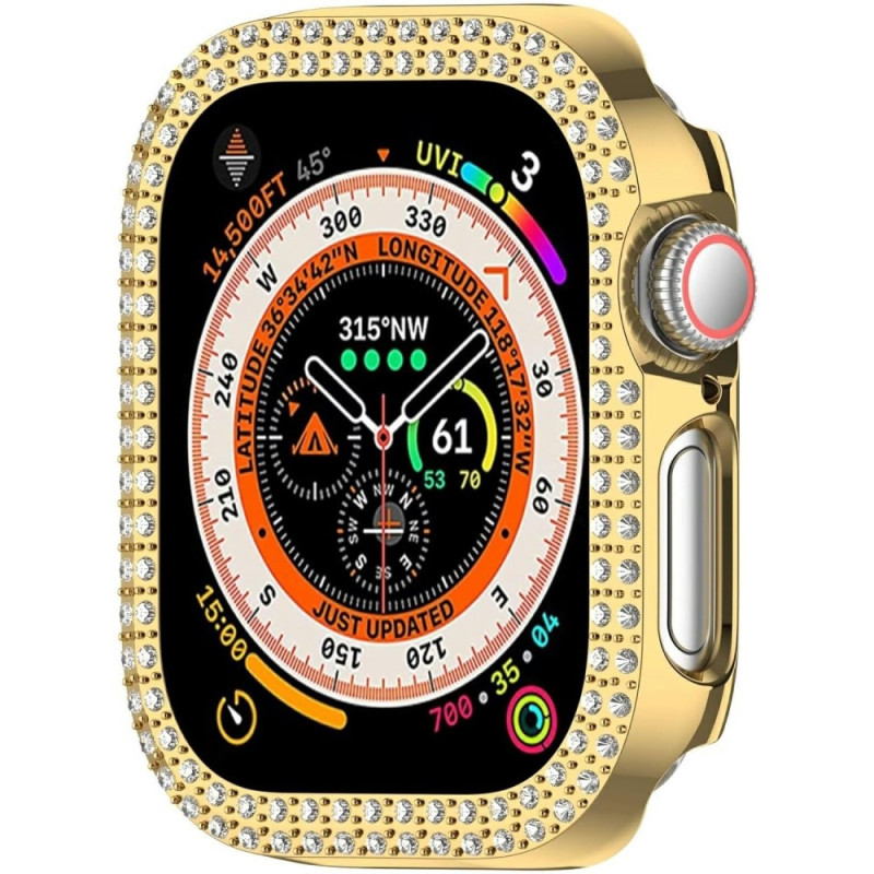 For A Watch Series 10 42mm Case Cover Frame Bling Rhinestone Decor - Guld