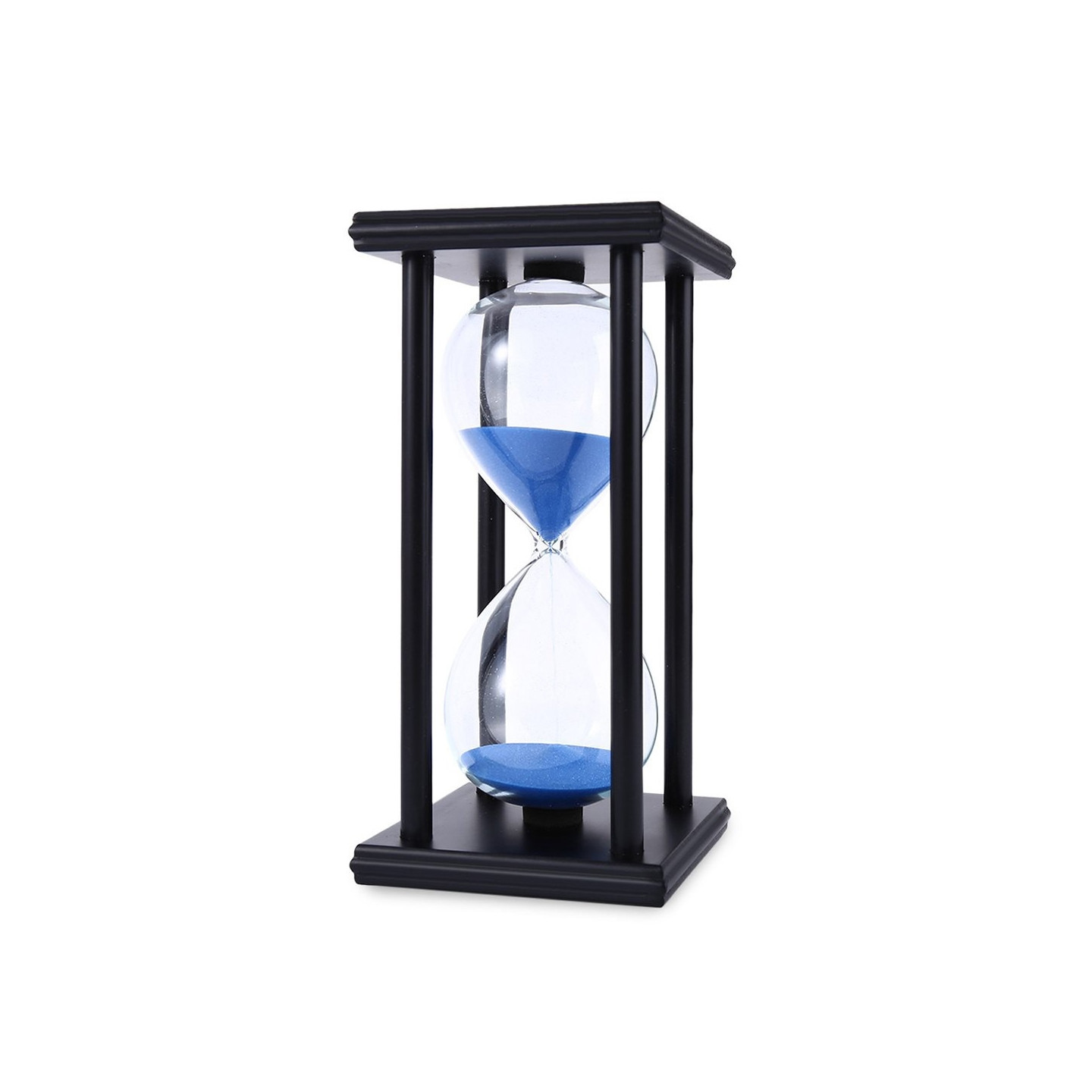 60 Minutes Timeglass Sand Timer Retro Home Decor med 4 svarte trerammer