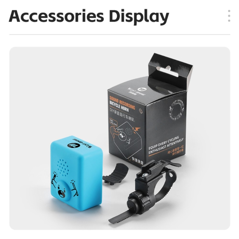 WEST BIKING 120dB Loud Sykkelhorn Elektrisk Horn (med batteri) - Blå