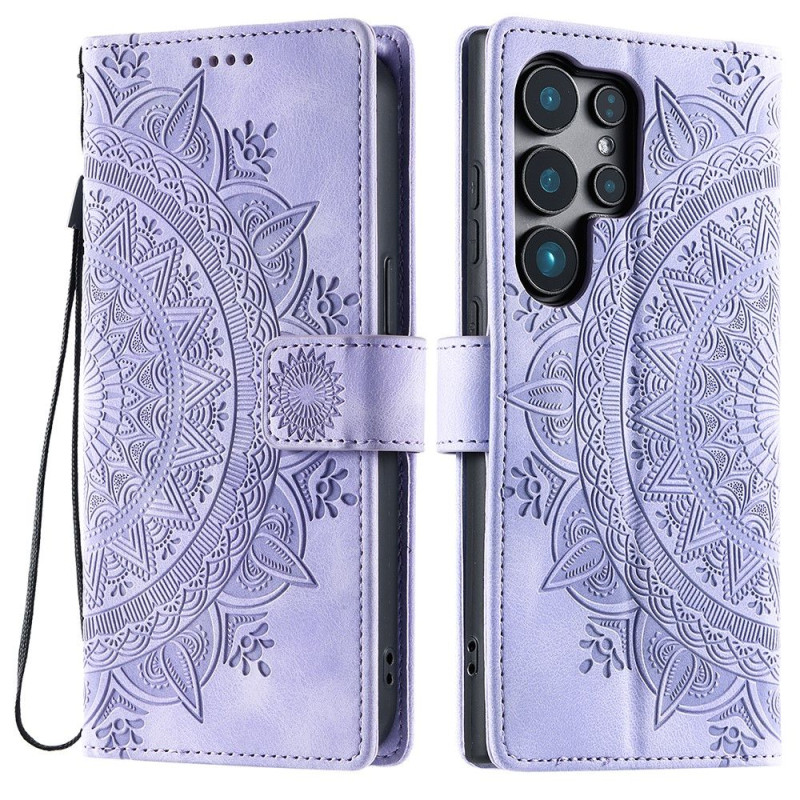 Til Samsung Galaxy S25 Ultra tegnebogscover Cover Shell Mandala Blomstermønster