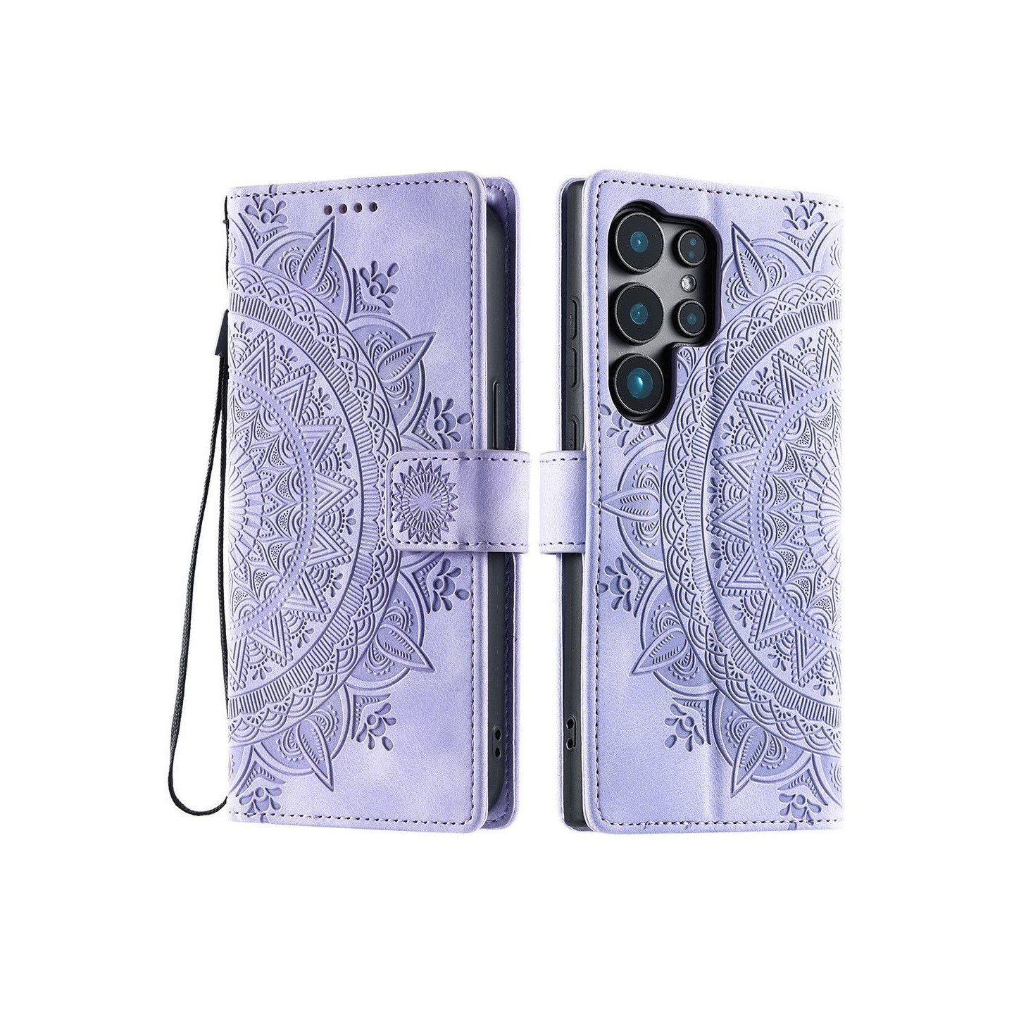 Samsung Galaxy S25 Ultra -lompakkokotelon kuoren kuoren Mandala-kukkakuvio