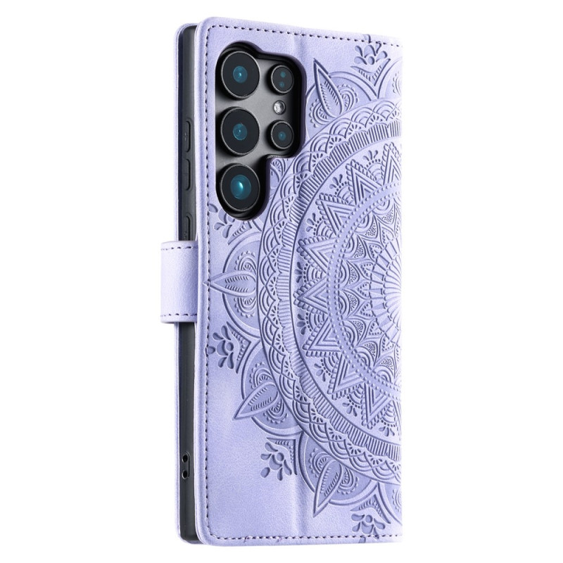 För Samsung Galaxy S25 Ultra plånboksfodral Fodral Skal Mandala blommönster