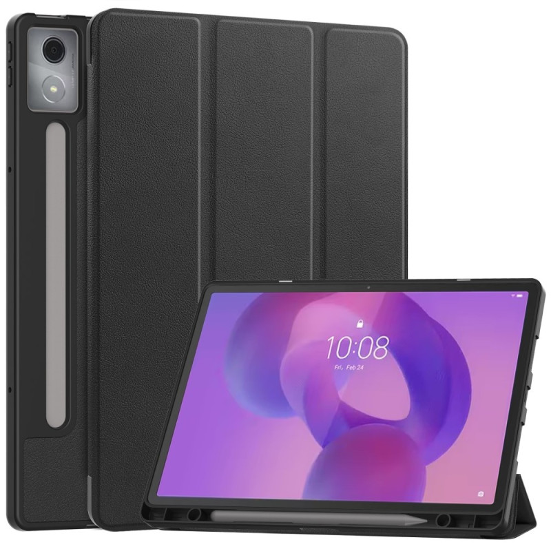 För Lenovo Idea Tab Pro Fodral Tri-Fold Stativ Skal med pennhållare - Svart