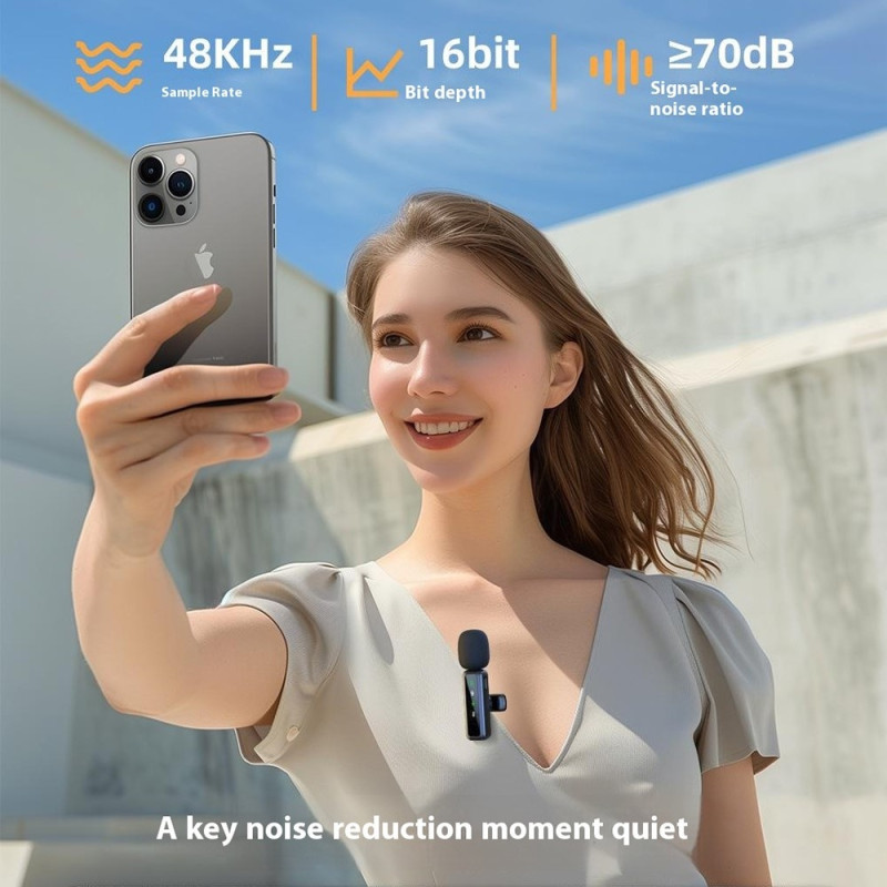 3 in 1 iP USB-C 3,5 mm langaton Lavalier mikrofoni melua vaimentava mikrofoni 1 lähetin 1 vastaanotin