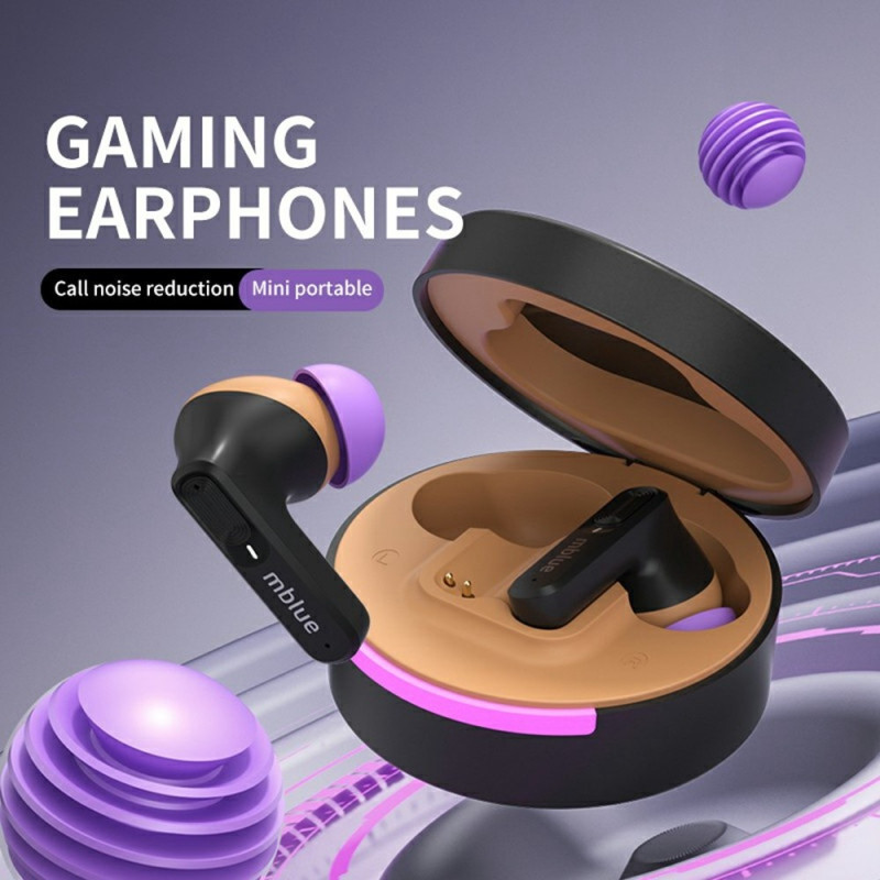 MBLUE AR03pro ANC Noise Cancellation Bluetooth 5.3 Earbuds Low Latency Gaming Hörlurar - Grå