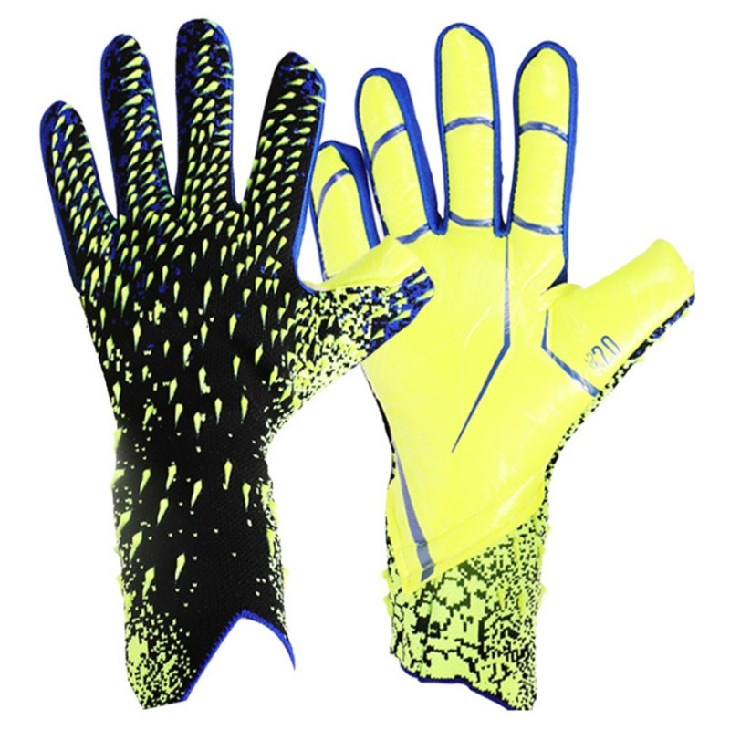 1 Pair Thicken Latex Palm Goalkeeper Gloves Anti-Slip Football Training - Size 8