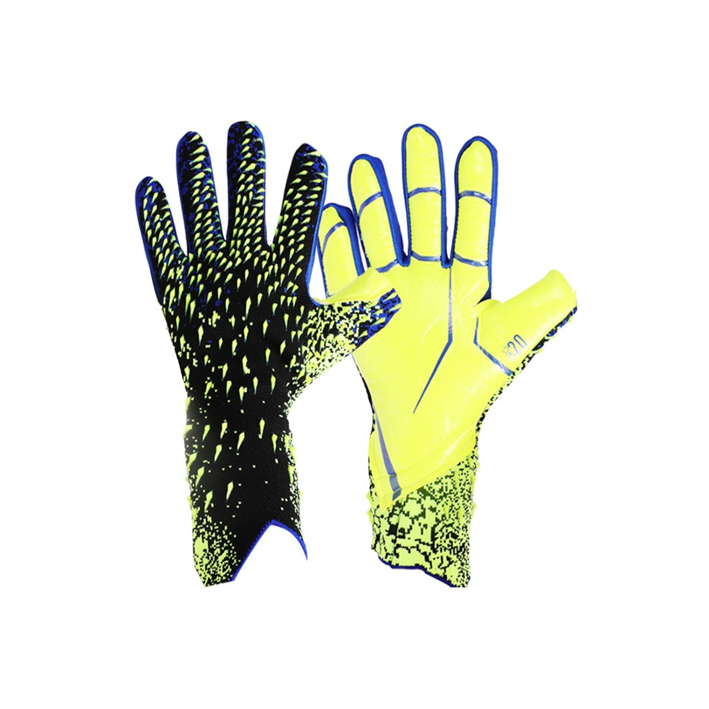 1 Pair Thicken Latex Palm Goalkeeper Gloves Anti-Slip Football Training - Size 8