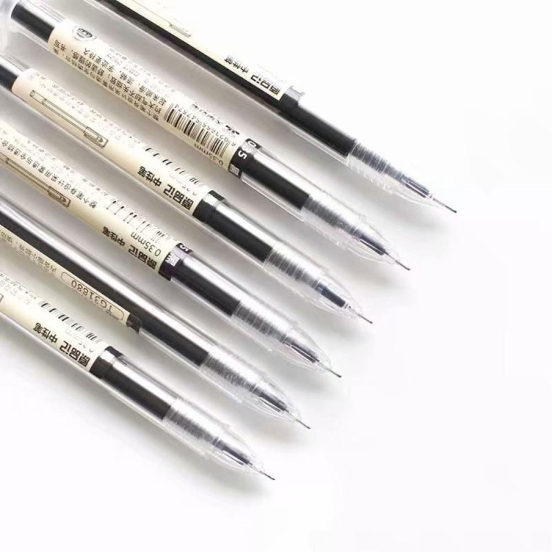 0.35mm Gel Pen Roller Ball Pens Office Student Exam - Black 3 pcs