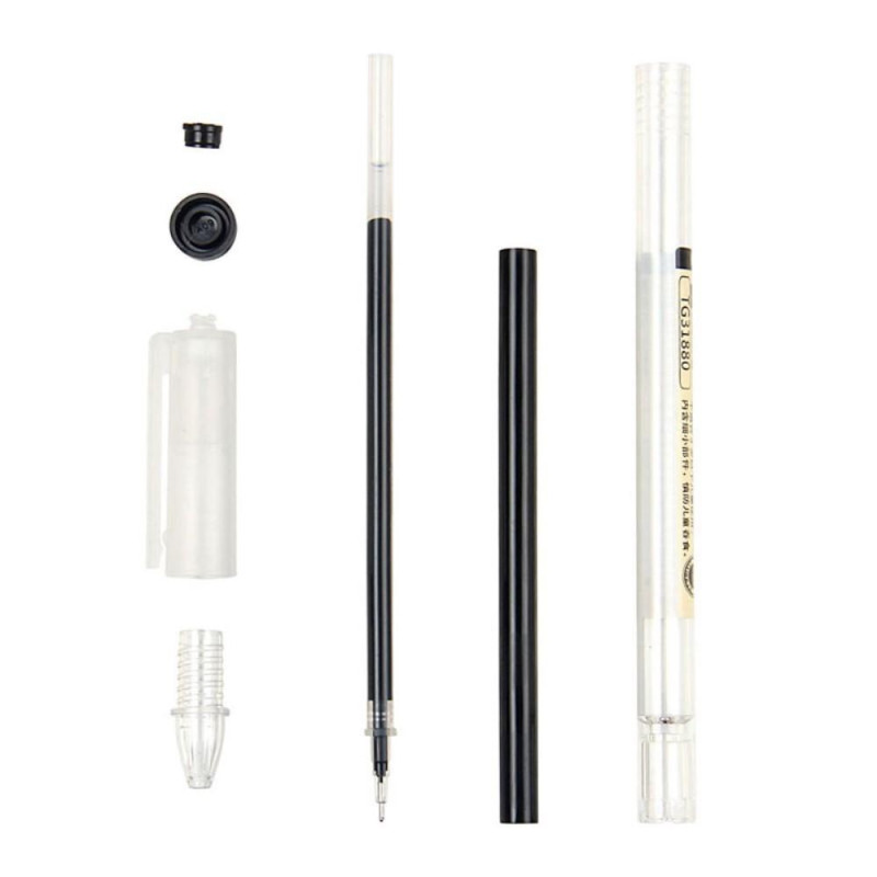 0.35mm Gel Pen Roller Ball Pens Office Student Exam - Black 3 pcs