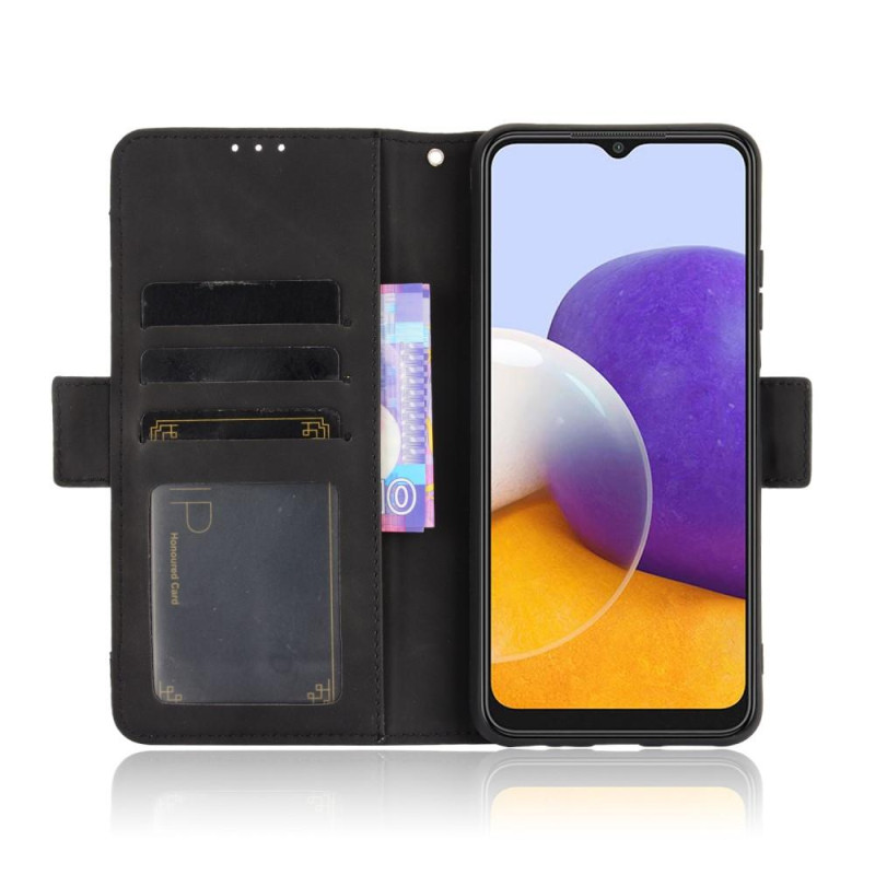 Wallet Stand Flip Phone Case for Samsung Galaxy A22 5G - Black
