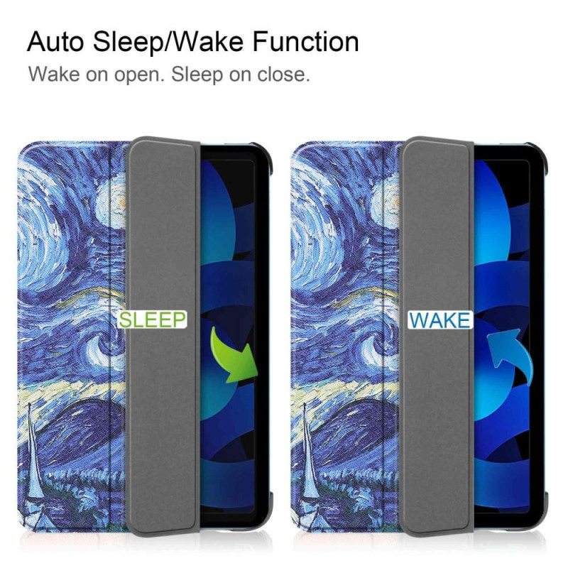 Trifoldet stativetui til iPad 10.9 (2022) Tabletcover - Maleri