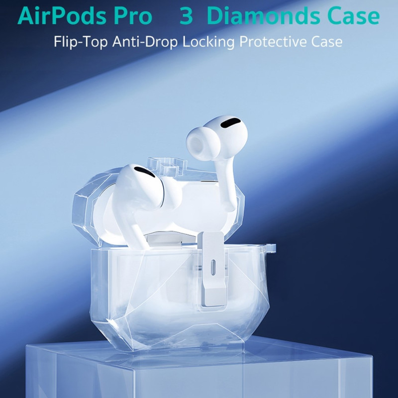 COTECI AirPods Pro 3:lle suojakuori metallikoukulla - Sininen