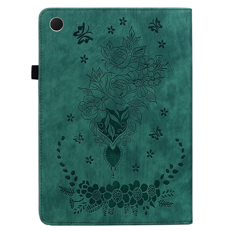 For Samsung Galaxy Tab A11+ Case Cover Rose Flower Imprint -