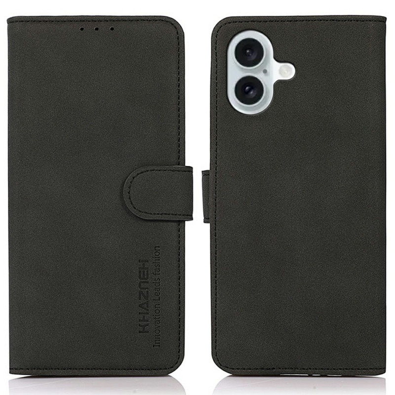 KHAZNEH Til iPhone 17 Pungcover PU-læder med Stander - Sort