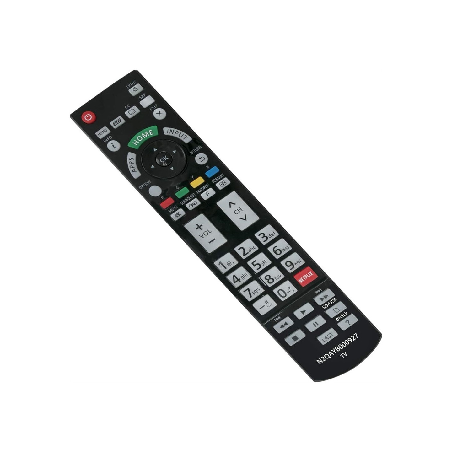 Fjärrkontroll Ersättning för N2QAYB000927 För Panasonic TV