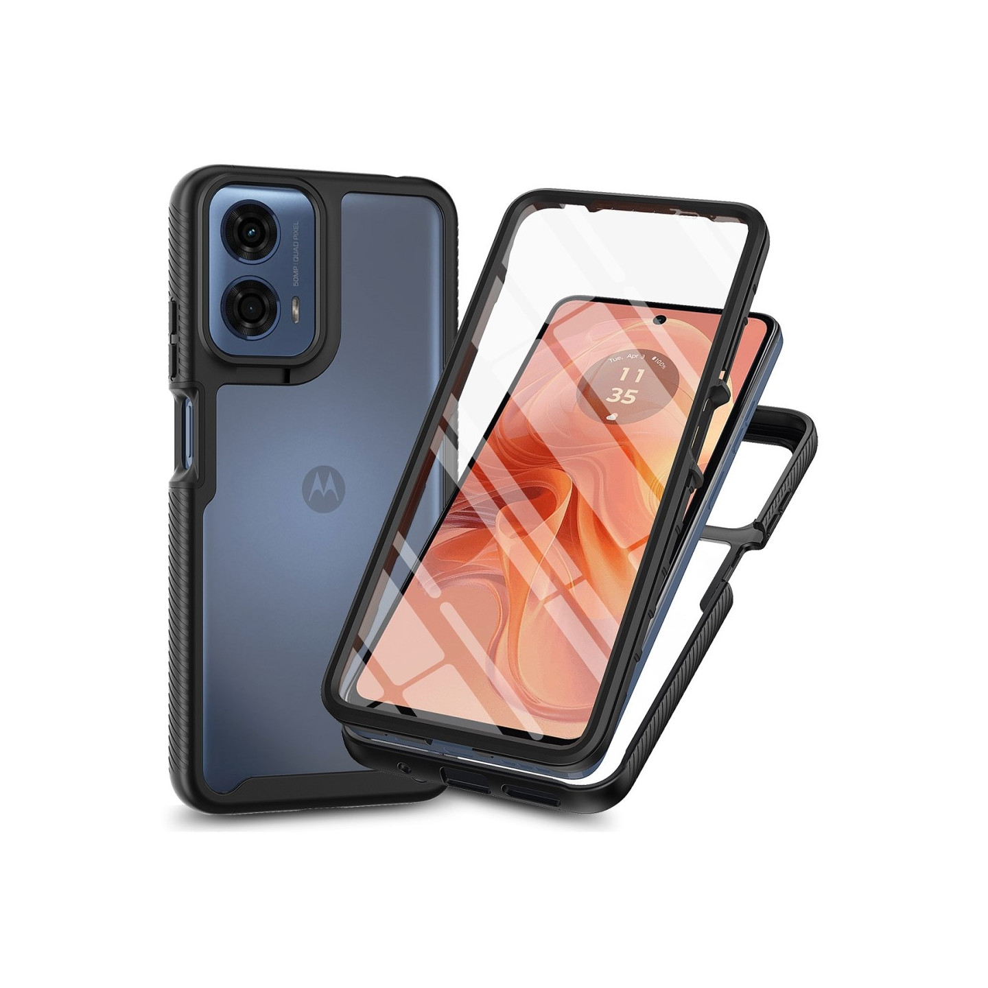 For Motorola Moto G35 5G Case PC+TPU Shock Absorbing Mobile Phone Back Shell