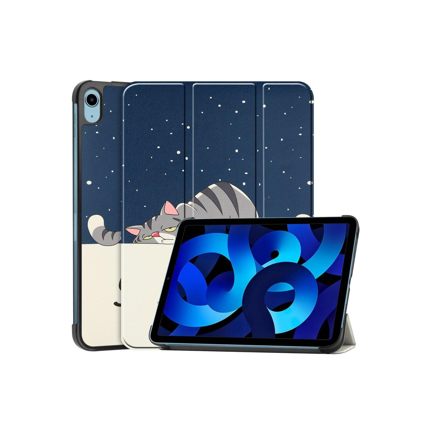 Apple iPad 10.9 2022 Trippeldeksel med smal passform - Katt