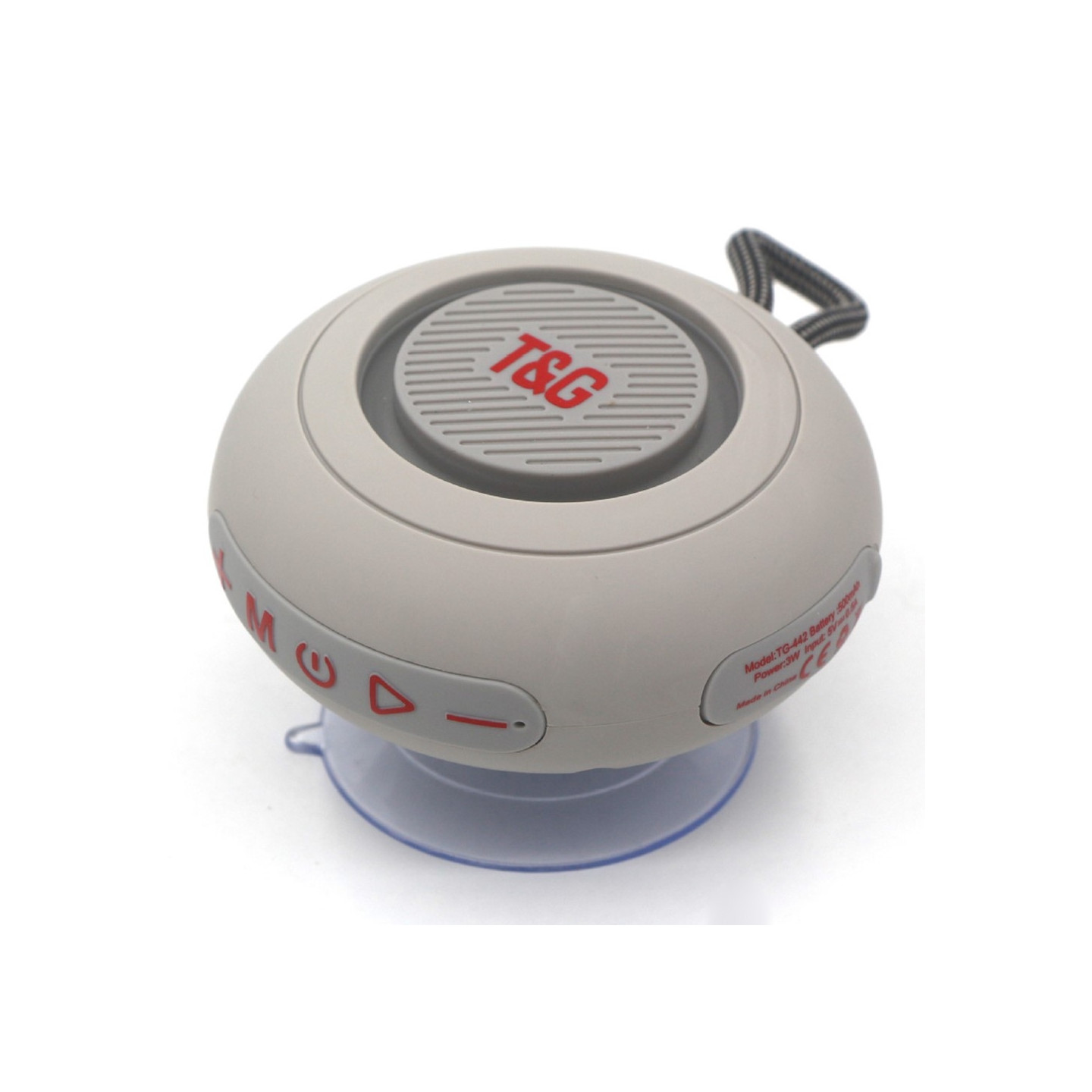 Bathroom Waterproof Suction Cup Bluetooth Speaker Wireless Supports Memory Card - Gray