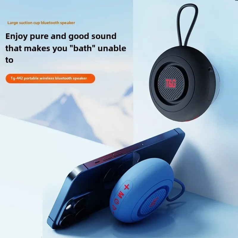 Bathroom Waterproof Suction Cup Bluetooth Speaker Wireless Supports Memory Card - Gray