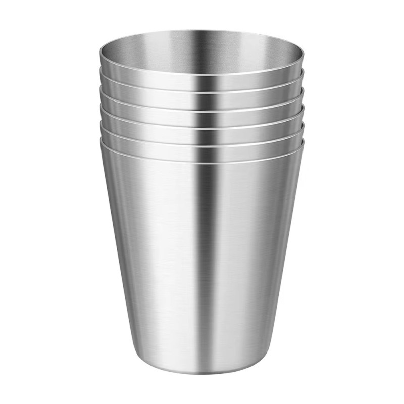 Rostfritt stål Shot Glas Snaps Glas Set 4 ST med Fodral för camping / picknick