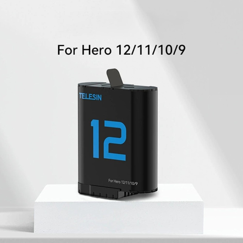 TELESIN S0-ECB-02-TGP batteri for GoPro Hero 12 11 10 9 1720mAh erstatning