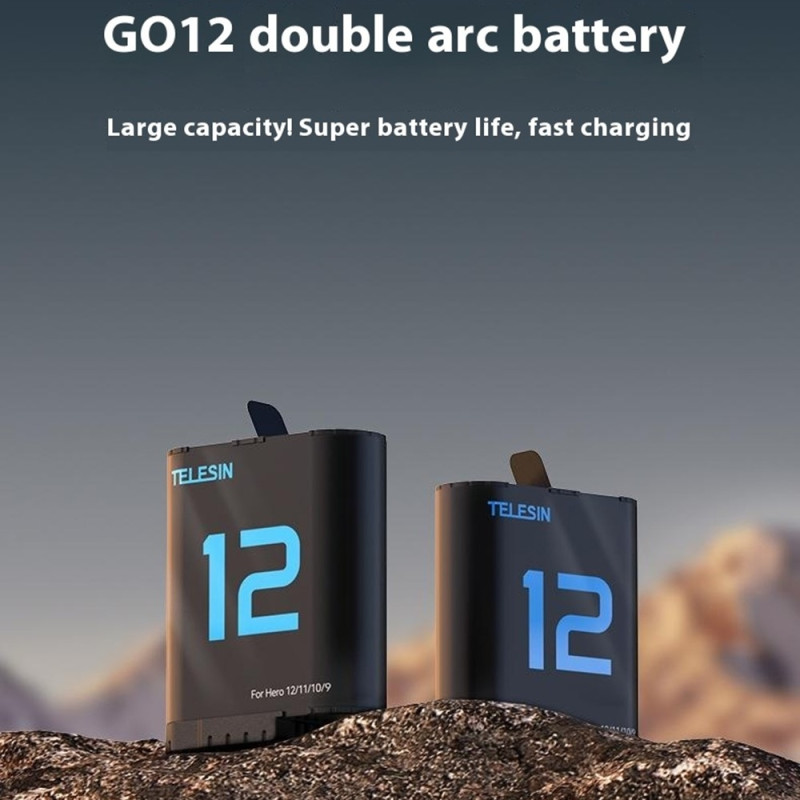 TELESIN S0-ECB-02-TGP Batteri för GoPro Hero 12 11 10 9 1720mAh Ersättning
