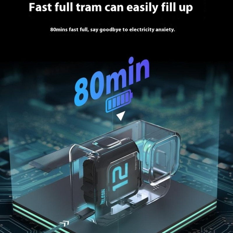 TELESIN S0-ECB-02-TGP batteri for GoPro Hero 12 11 10 9 1720mAh erstatning