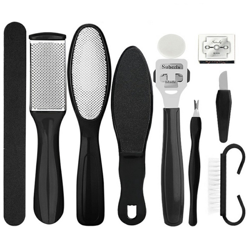 10 st/set Fotvård Pedikyr Callus Dead Skin Remover Fotfil Borttagning av förhårdnader