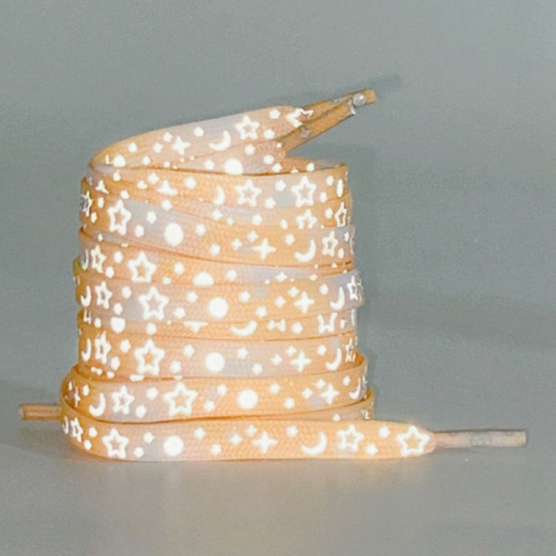 140 cm reflective shoelaces for sneakers Canvas shoes Basketball shoes etc - Apricot Star
