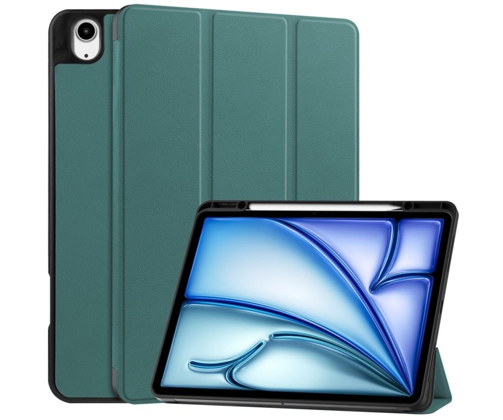 Till iPad Air 13 (2024) Slim fit tri-fold fodral Pennfack - Grön