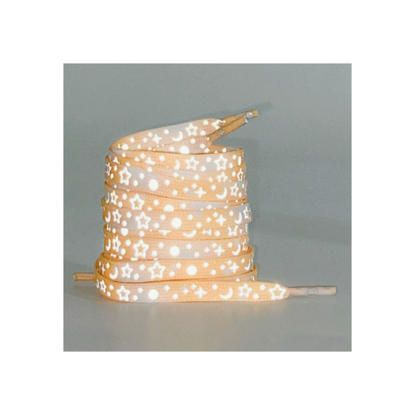 140 cm reflective shoelaces for sneakers Canvas shoes Basketball shoes etc - Apricot Star